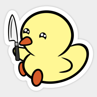 Duckie has a knife... Sticker